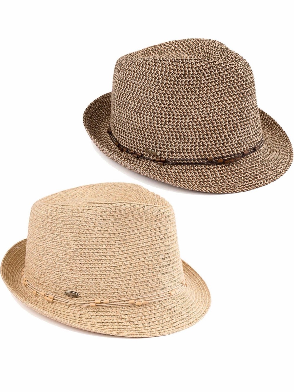 Men's Straw Fedora Hat - Tan